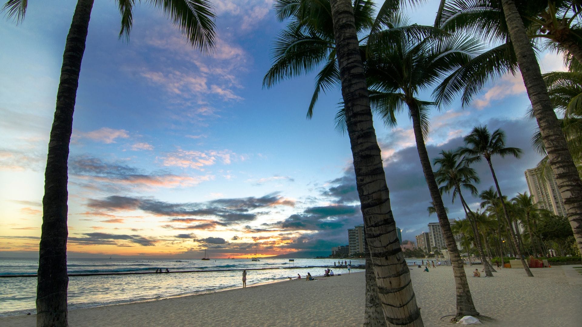 Waikiki Beach opening times at sunset